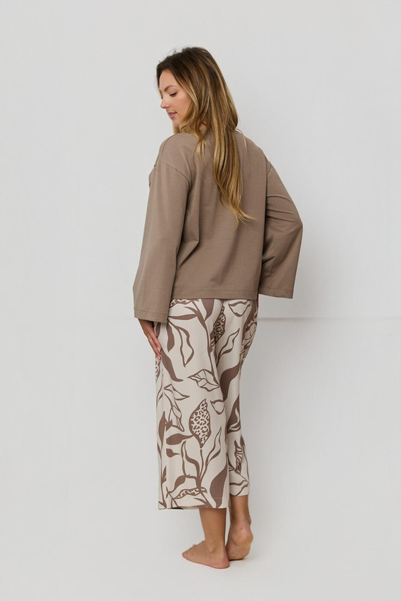 Pijama Damă Luna PS75 Mefemi by Nipplex – Tricou din Bumbac & Pantaloni 7/8 din Viscoză | Confort Premium