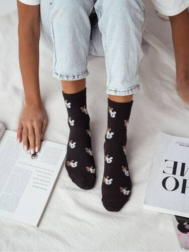 200-142 Ciorapi dama Teddy Bear Heads Milena - negri