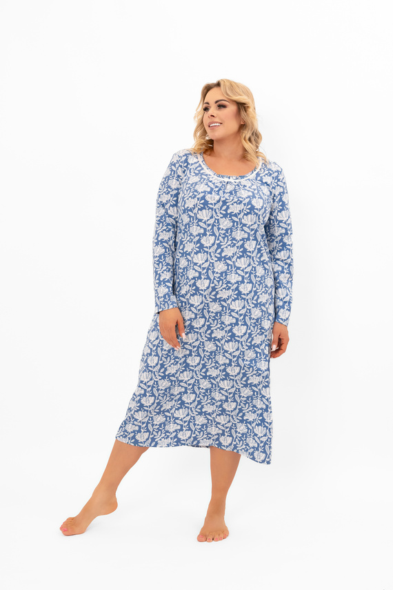 Cămașă de noapte pentru femei Boma - mânecă lungă, bumbac Italian Fashion