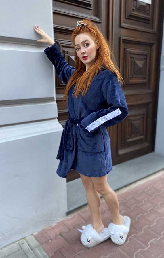 626 Abigail Halat scurt pentru femei Forex - albastru marin