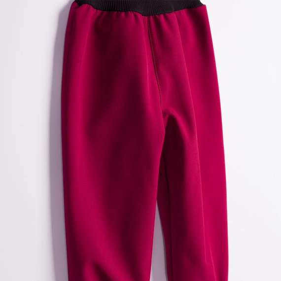 Nicol Pantaloni softshell copii 229051 polar talie înaltă cu manșete bordo