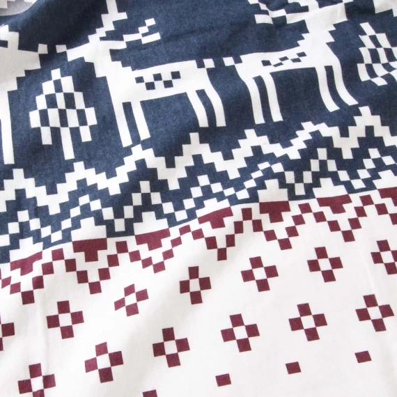 31515/1 Set de lenjerie de Crăciun din flanel Flannellove Darymex bordo bleumarin - set 100% bumbac, călduros și moale