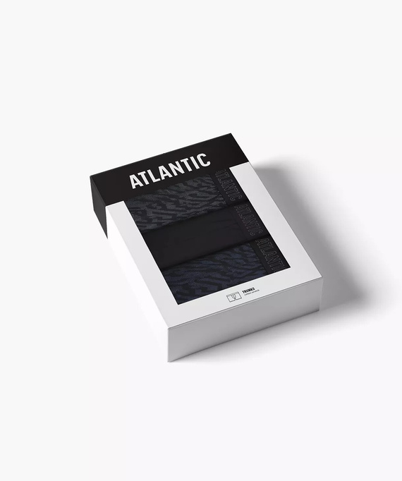 Atlantic 3MH-239 A3 Boxeri bărbați 3-pack Bumbac Gri închis Negru Indigo