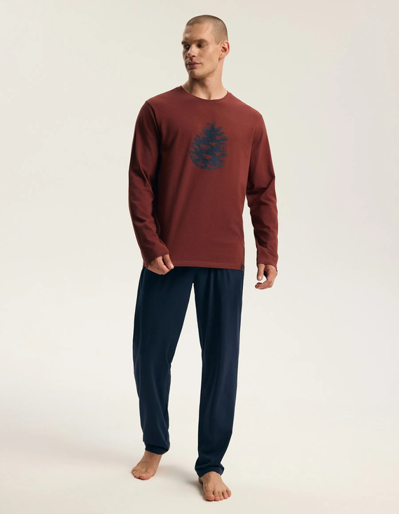 Henderson Core Fall 45494 Pijamale bărbați lungi 100% bumbac Maroon