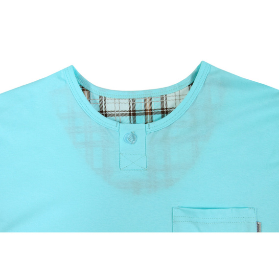 2576/17 Pijamale bărbați, mâneci scurte, pantaloni scurți Sesto Senso turcoaz