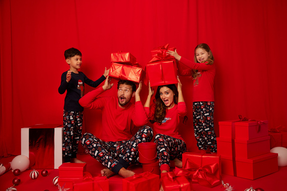 Makala Pijama cu mânecă lungă și pantaloni lungi de damă Italian Fashion - roșu/print