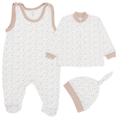 Set bebelus Martex bej cu stele si palarie