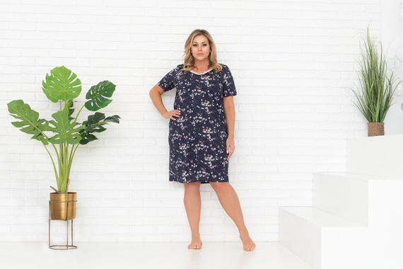 Evita cămașă de noapte cu mânecă scurtă Italian Fashion - print