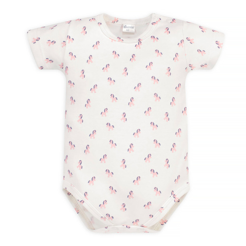 Body Lovely Day cu mâneci scurte Pinocchio - cai ecru