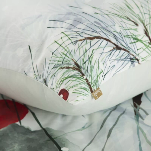 Lenjerie de pat Robin Christmas, brad cu decor, eurodrape, gri