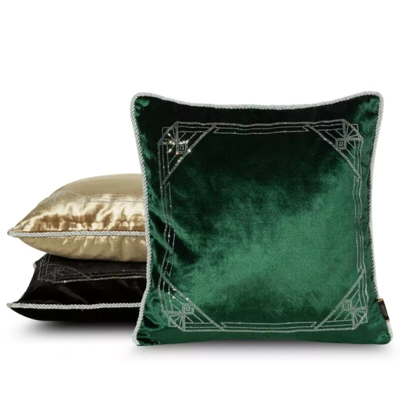 Fata de perna Royal 9 din catifea cu cristale Eurofirana verde