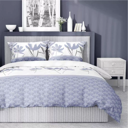 5489 A Detexpol Satin Stories lenjerie de pat satin alb | 100% bumbac, țesătură din satin, fermoar, ambalaj cadou