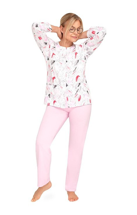 202 Maria III Pijamale dama Martel 31 roz – bumbac, cu fermoar, maneci lungi