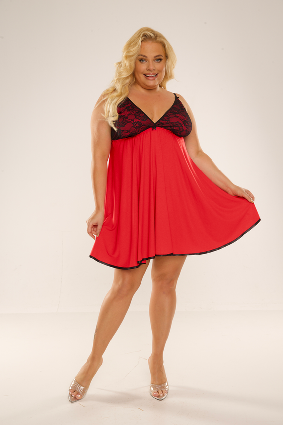 713 Cloche Forex cămașă de noapte - roșu