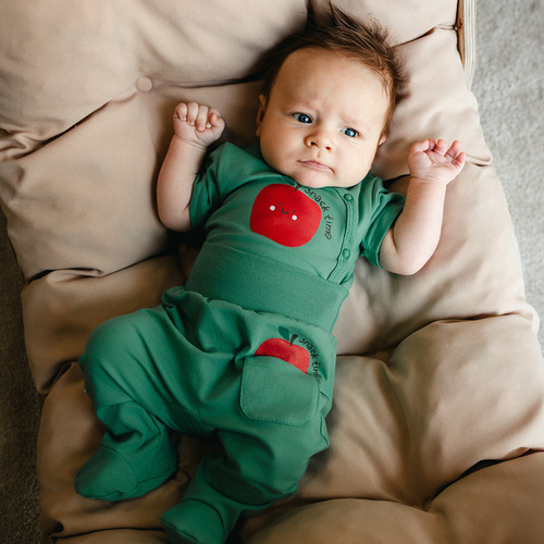 Body bebeluși Eevi Snack Time mânecă scurtă bumbac elastic comod