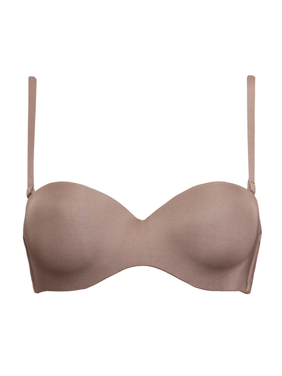 1580 Fantastic sutien push-up - bandeau, microfibra Sielei, gri