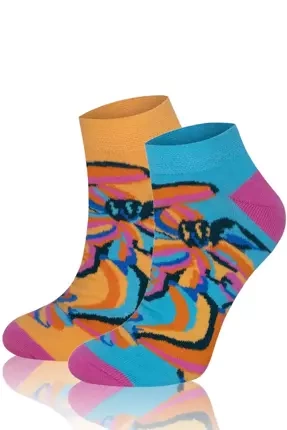 S141S Șosete cu picior Zanzi Italian Fashion - răvășit/galben/roz