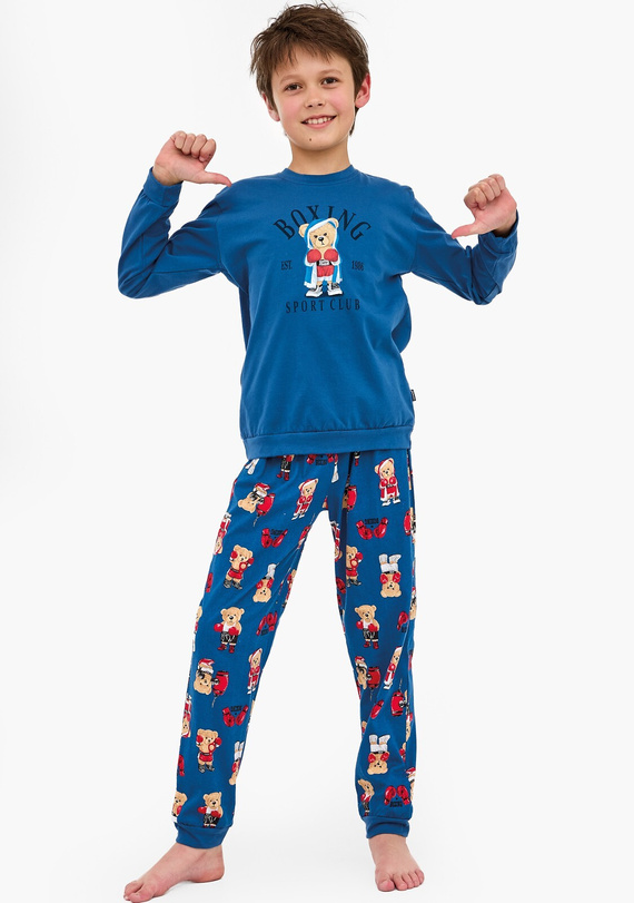 593/178 966/178 Cornette Boxer pijamale băieți | Bumbac, imprimeu, pantaloni cu model, manșete