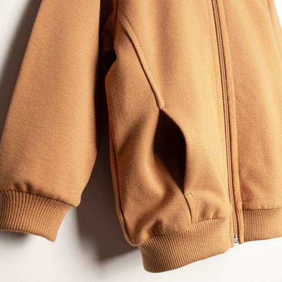 Nicol Olo 222274 bluză bomber băieți caramel din bumbac cu fermoar