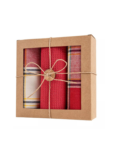 Set de bucătărie Moraj MRK1500-021 – 3 lavete de bumbac într-un coș decorativ