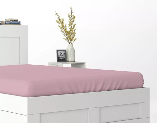 Cearșaf cu elastic din microsatin Poly Detexpol neted și practic pastel pink