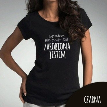Bluzka damska "Zarobiona jestem" Moocha czarny
