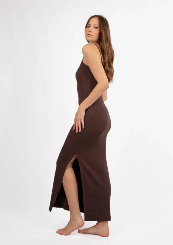 DK-K-P7 Rochie din bumbac DKaren - ciocolata