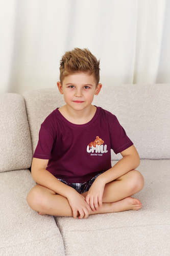 7202 "Chill" Pijamale pentru copii unisex Doctor Nap - visiniu