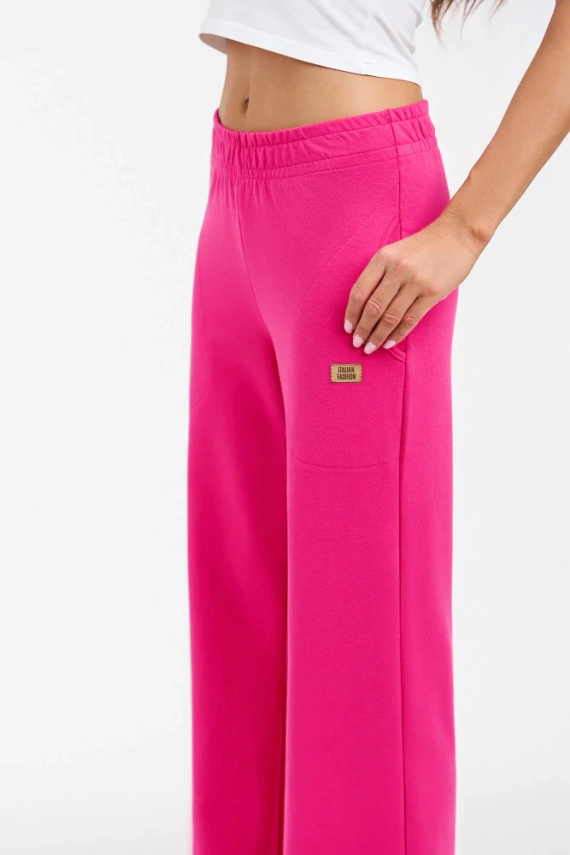 Alta Pantaloni de damă Italian Fashion - fucsia