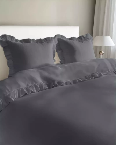 Pure 23 Lenjerie de pat din bumbac monocolor Detexpol grafit