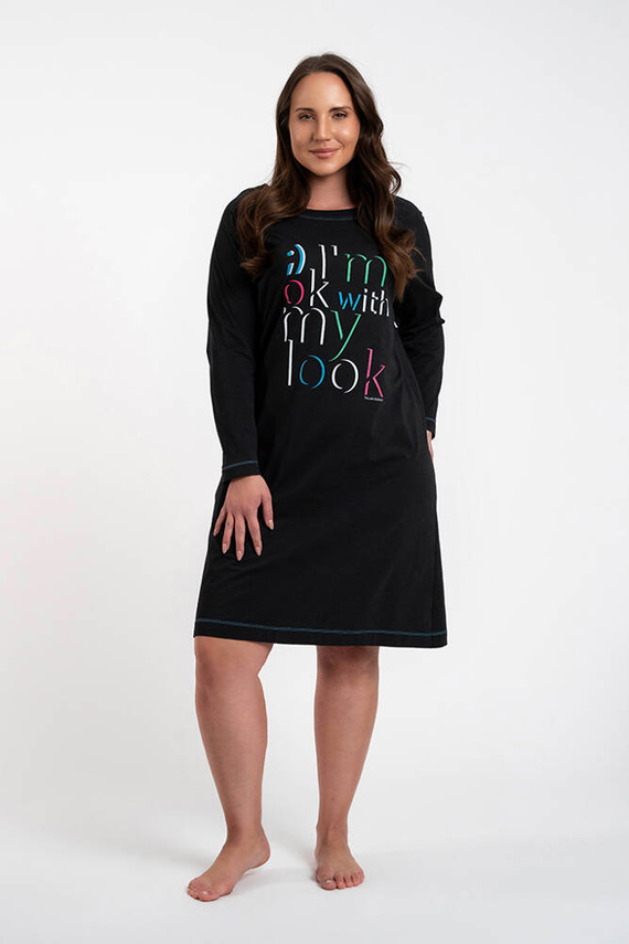 Cămașă de noapte Olza Italian Fashion - negru