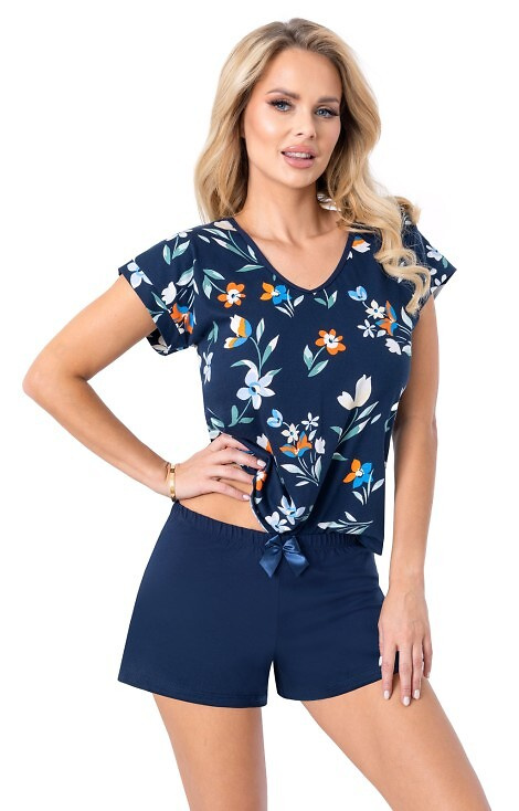 Caroline Short Donna – pijamale de damă din bumbac cu imprimeu floral, mâneci scurte și pantaloni scurți