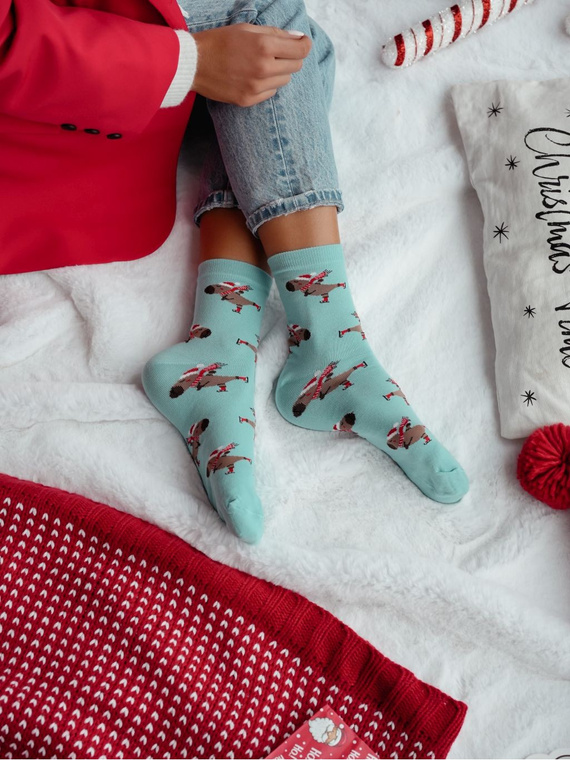 1283.041 Șosete Capybara Skating Milena – Crăciun pentru femei, bej