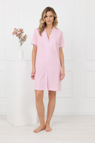 Cămașă de noapte damă Genna Italian Fashion 100% bumbac dungi