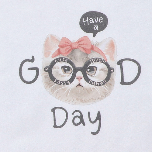 KAR-4008/BIA Tricou fetita cu maneca scurta Lagarto Verde alb