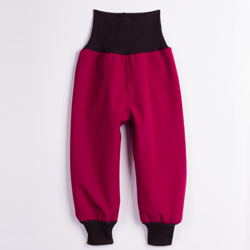 Nicol Pantaloni softshell copii 229051 polar talie înaltă cu manșete bordo
