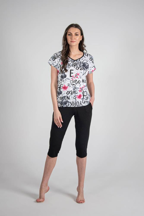 676 Pijama de damă cu talpă Forex - alb