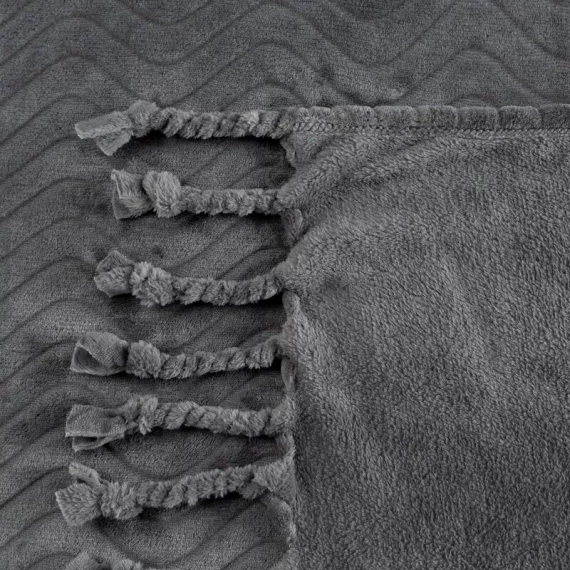 Cuvertura de pat Emma Patura cu franjuri, perdele euro, otel