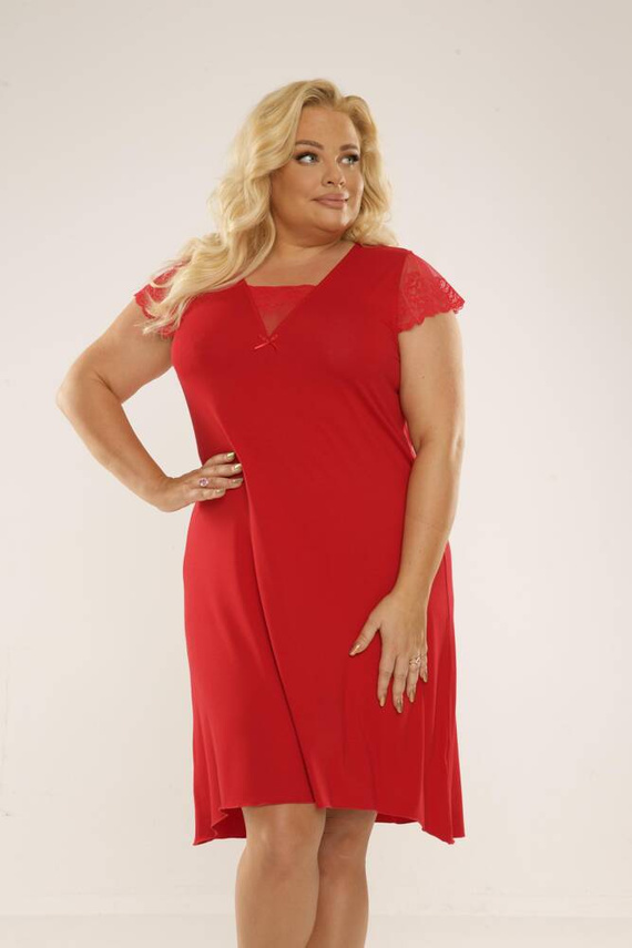 340 Fanny Nightgown Plus Dimensiune Forex - roșu