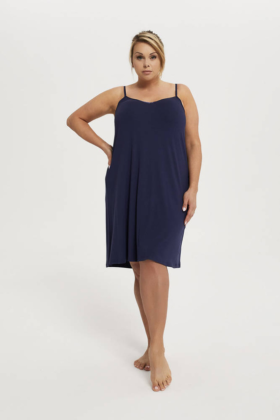 Song Cămașă de noapte pentru femei, cu curea îngustă Italian Fashion - albastru marin