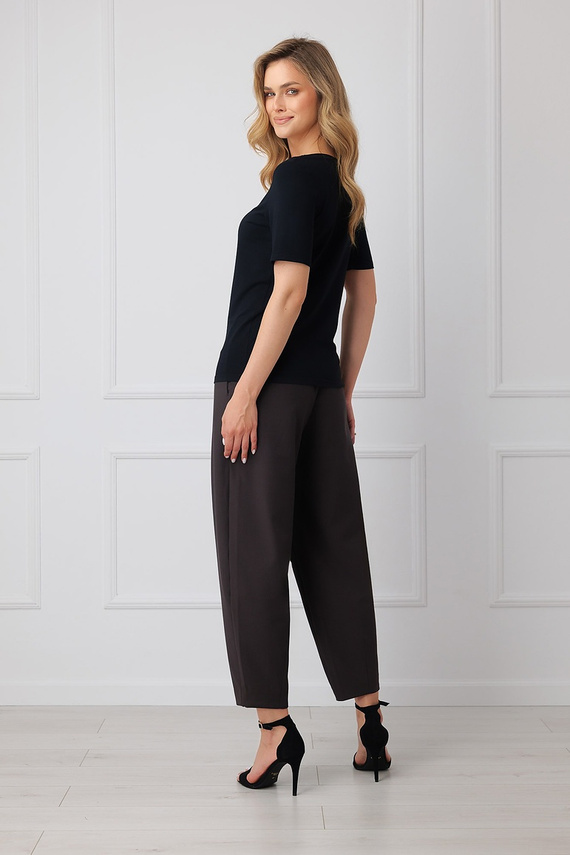 Bluză damă Italian Fashion Liza 93% bambus mânecă scurtă elastică - negru