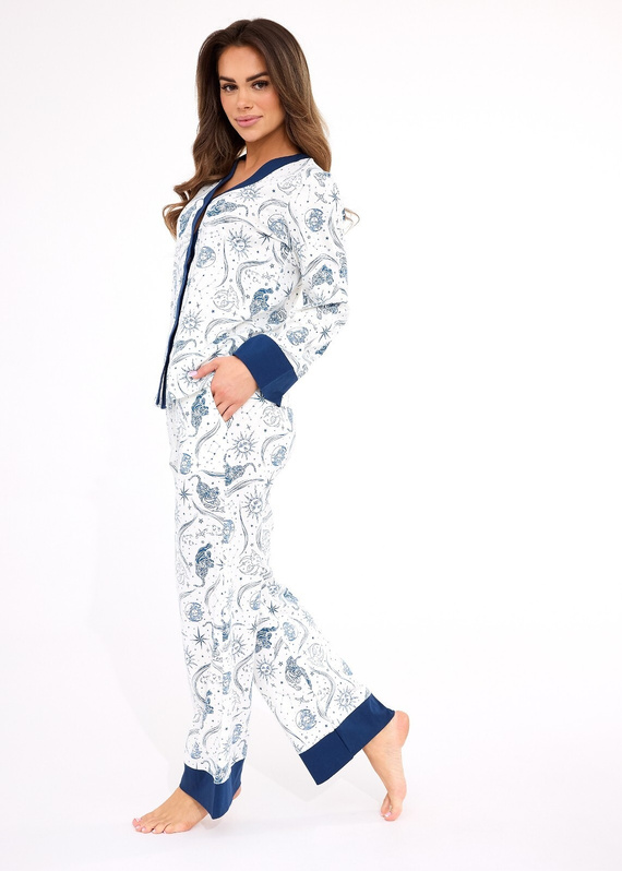 Pijamale dama 514/443 Amber CORNETTE – bumbac, maneci lungi, nasturi