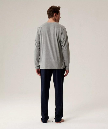 Pijamale bărbați NMP-392 Atlantic - bumbac, mâneci lungi, set elegant pentru nopțile reci