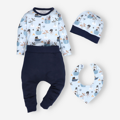 ABK-0041/LOD Set Piraci Baby din bumbac organic Nini, bleumarin