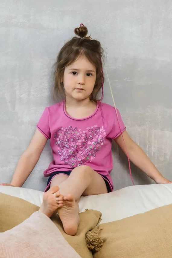 Ontega Pijama pentru fete Italian Fashion - amarant/ albastru închis