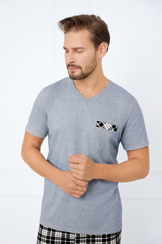 Klark Pijama cu mânecă scurtă pentru bărbați, pantaloni scurți Italian Fashion - melange/print