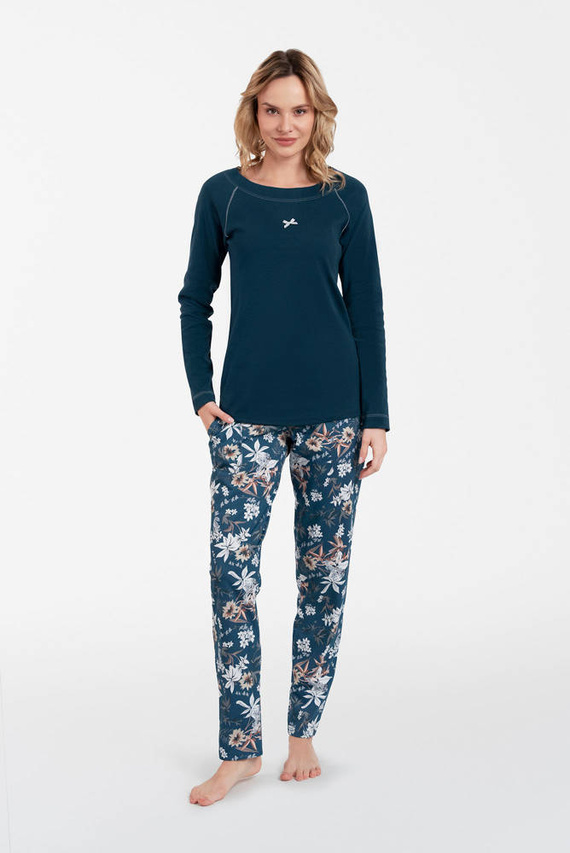 Hariet Pijama de damă cu mâneci lungi, pantaloni lungi Italian Fashion- marine/print