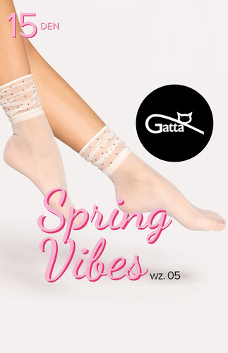 Spring Vibes wz.05 Ciorapi dama 15 den Gatta -off white-nero