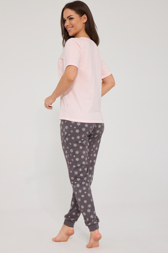 Cornette Margot 1114/515 Pijamale damă 100% bumbac maro cu dantelă
