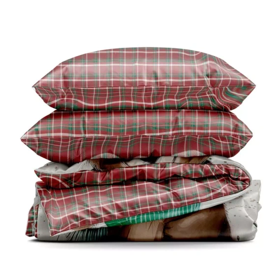 Lenjerie de pat de Crăciun Cuddle Eurofirany microfibră maro cu fermoar